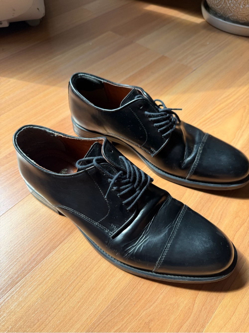 Stafford Tailored Culture Black Leather Cap Toe Oxford Dress Shoes 11M